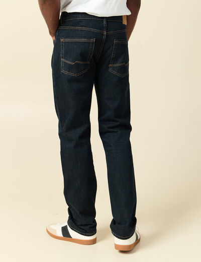 Jeans regular longueur 34 en coton denim brut rinse homme