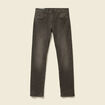Jeans straight longueur 34 denim marron fonc&eacute; homme