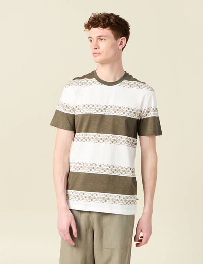 T-shirt manches courtes vert kaki homme