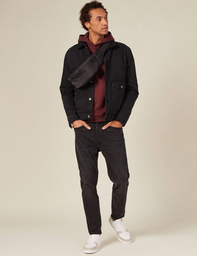 Sweat à capuche rouge foncé homme