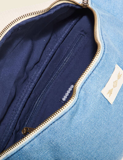 Sac banane en jean denim bleach femme