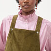 Robe sans manches en velours vert olive femme