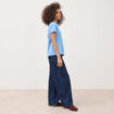 T-shirt droit col rond manches courtes bleu clair femme