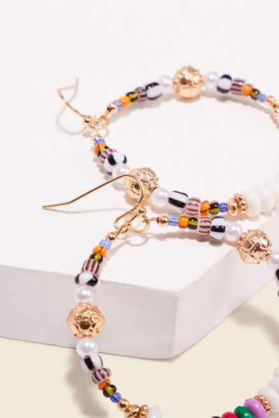 Boucles d'oreilles créoles multicolore femme