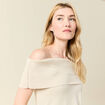 Débardeur tricot sans manches creme femme