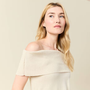 Débardeur tricot sans manches creme femme