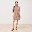 Robe manches courtes col montant multicolore femme