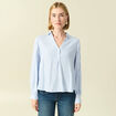 Blouse manches longues bleu femme