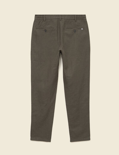 Chino coupe droite longueur 32 vert fonc&eacute; homme