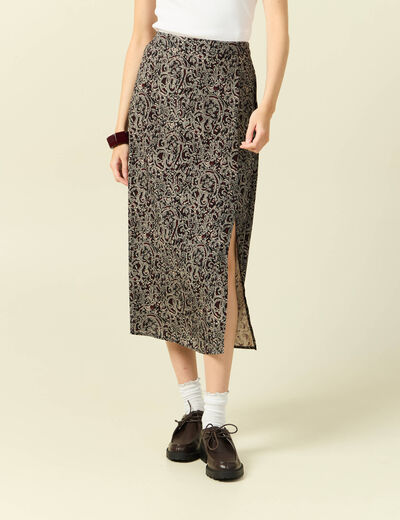 Jupe fluide noir femme
