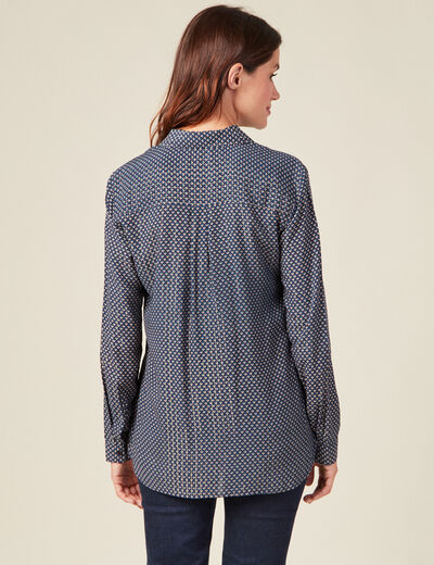 Chemise manches longues bleu femme