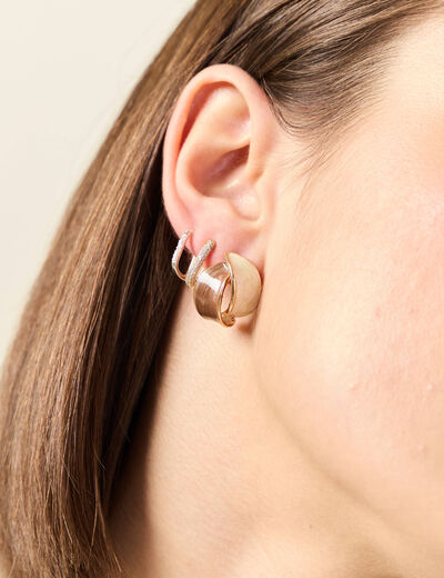 Boucles d'oreilles clous ecru femme