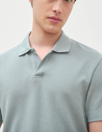 Polo col polo manches courtes vert clair homme