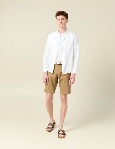 Short à ceinture vert kaki homme