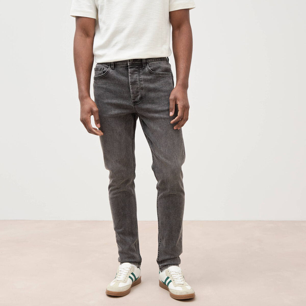Jeans skinny tapered denim snow noir homme