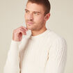 Pull manches longues torsades ecru homme