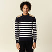 Pull manches longues bleu fonc&eacute; homme