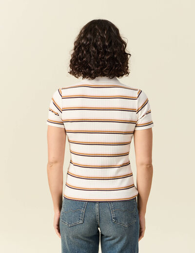 T-shirt cintré manches courtes blanc femme