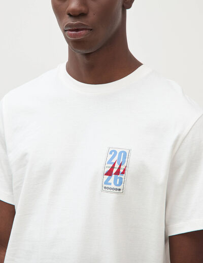 T-shirt en coton ecru homme