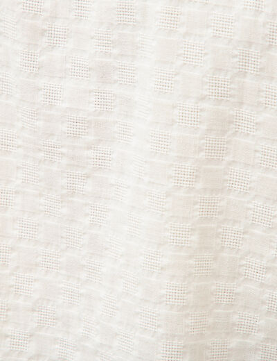 Col boyfriend manches courtes en coton ecru homme