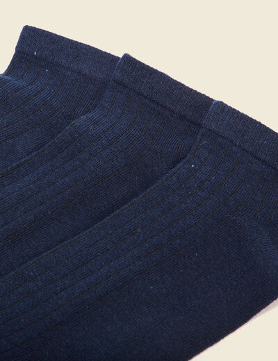 Lot 3 paires chaussettes bleu marine homme
