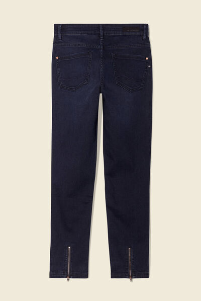 Jeans slim éco-responsable denim blue black femme