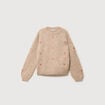 Pull droit col rond manches longues creme femme