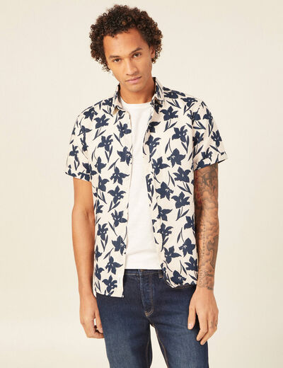 Chemise manches courtes beige homme