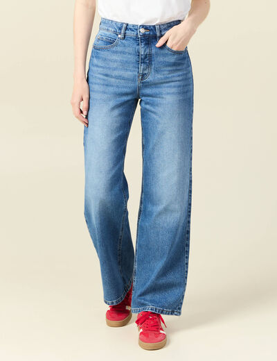Jeans large éco-responsable denim stone femme