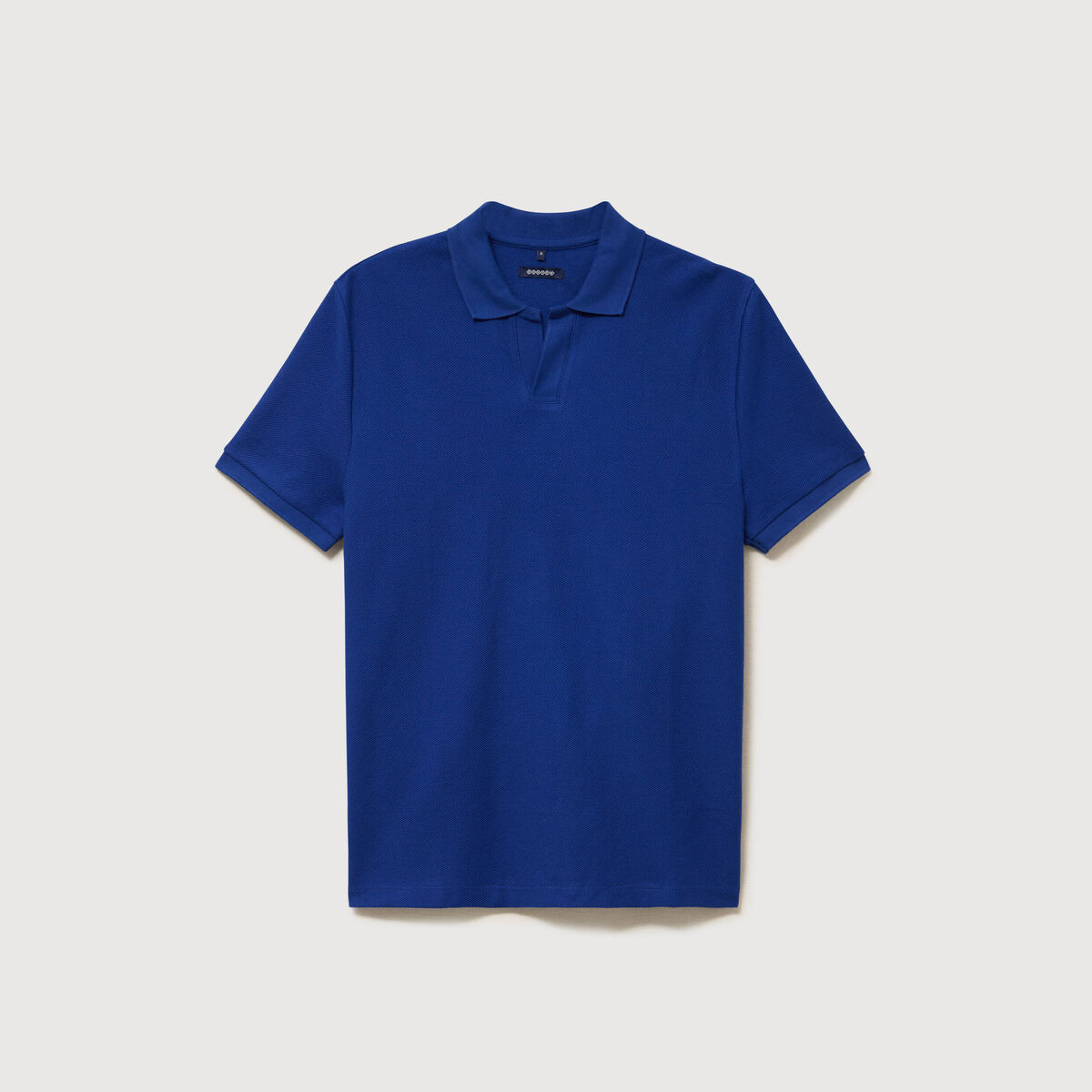 Polo cintr&eacute; manches courtes en coton bleu electrique homme