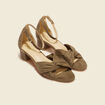 Sandales à talons suédine vert kaki femme