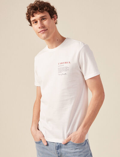 T-shirt manches courtes ecru homme