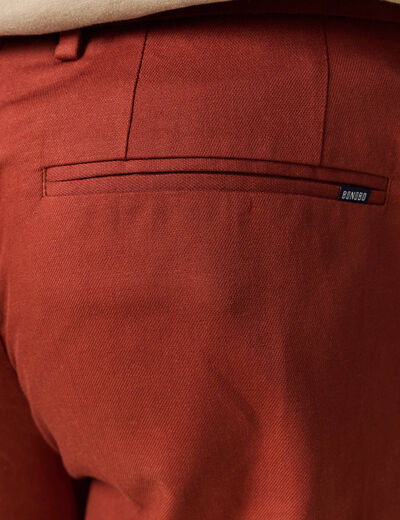 Pantalon chino marron cognac homme