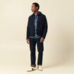 Chemise en coton manches longues bleu marine homme