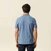 Polo cintré manches courtes en coton bleu foncé homme