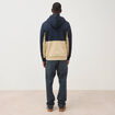 Sweat droit sherpa &agrave; capuche bleu marine homme