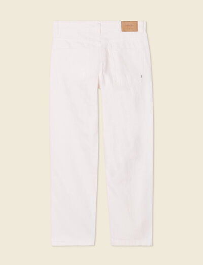 Jeans relax 5 poches denim blanc homme