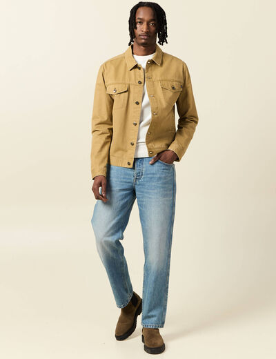 Blouson boutonné camel homme