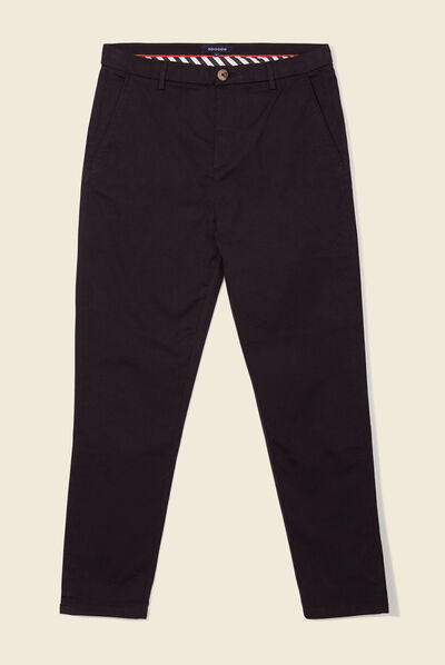 Pantalon chino 7/8ème noir homme