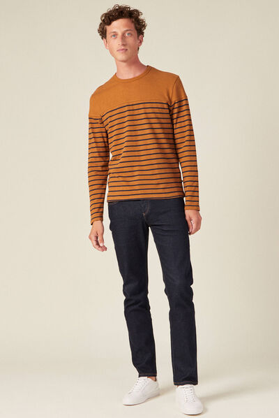 T-shirt manches longues marron homme
