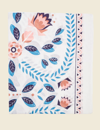 Foulard carré ecru femme