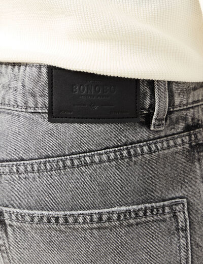 Jeans relax 5 poches denim gris homme