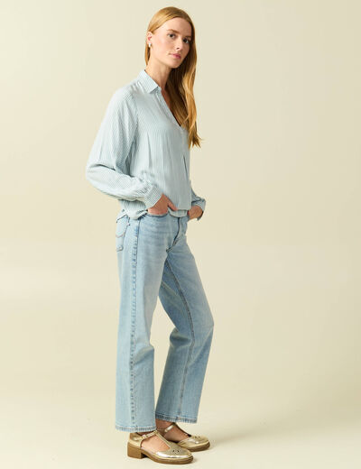 Blouse manches longues gris femme