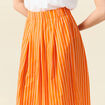 Jupe taille haute en coton orange femme