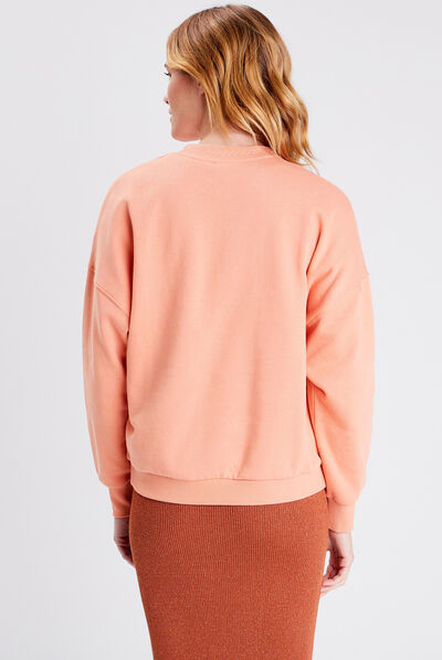 Sweat manches longues rose clair femme