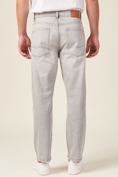 Jeans relaxed 5 poches denim snow gris homme