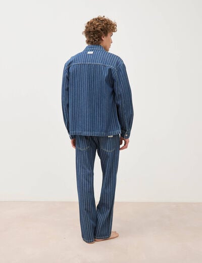 Surchemise oversize en jeans coton denim stone homme