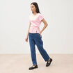 T-shirt en coton rose clair femme