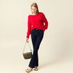 Pull manches longues rouge femme