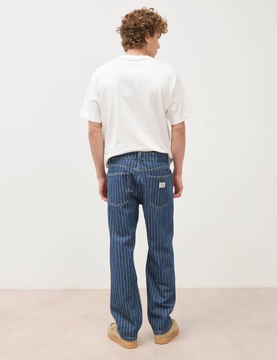 Jeans large ray&eacute; longueur 32 denim stone homme